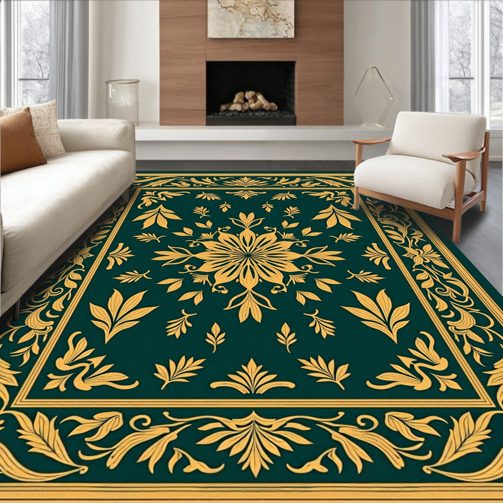 Vintage Floral Art Nouveau Inspired Rug