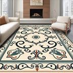 Vintage Floral Scrollwork Patterned Rug