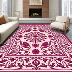 Ornate Floral And Vine Pattern Rug