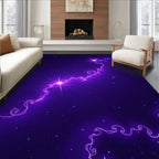 Vibrant Starry Purple Swirl Rug