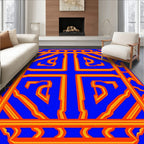 Vibrant Geometric Layers Design Rug