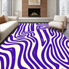 Vibrant Purple Wavy Line Art Rug