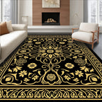 Golden Floral Intricate Pattern Rug