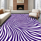 Vortex Swirl Purple Stripe Pattern Rug