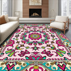 Vibrant Floral Mandala Pattern Rug