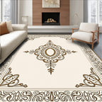 Ornate Center Medallion Border Design Rug