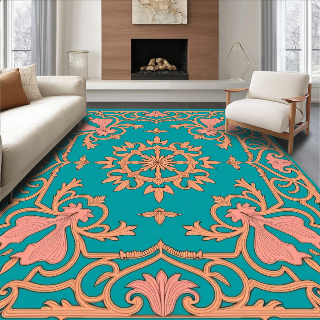Floral Medallion Art Nouveau Rug