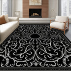Ornate Sun Scrollwork Style Rug