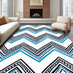 Boho Zigzag Stripe Print Rug