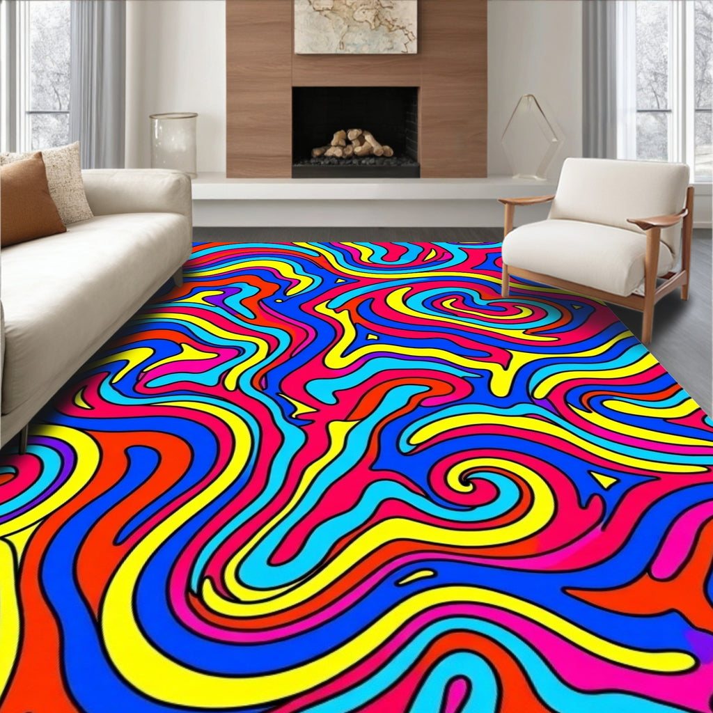 Vibrant Swirl Pattern Vibrant Rug