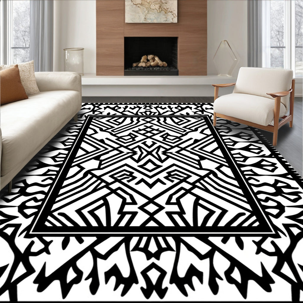 Bold Abstract Geometric Art Rug