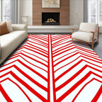 Bold Red Abstract Chevron Rug