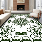 Intricate Floral Mandala With Decorative Border Rug