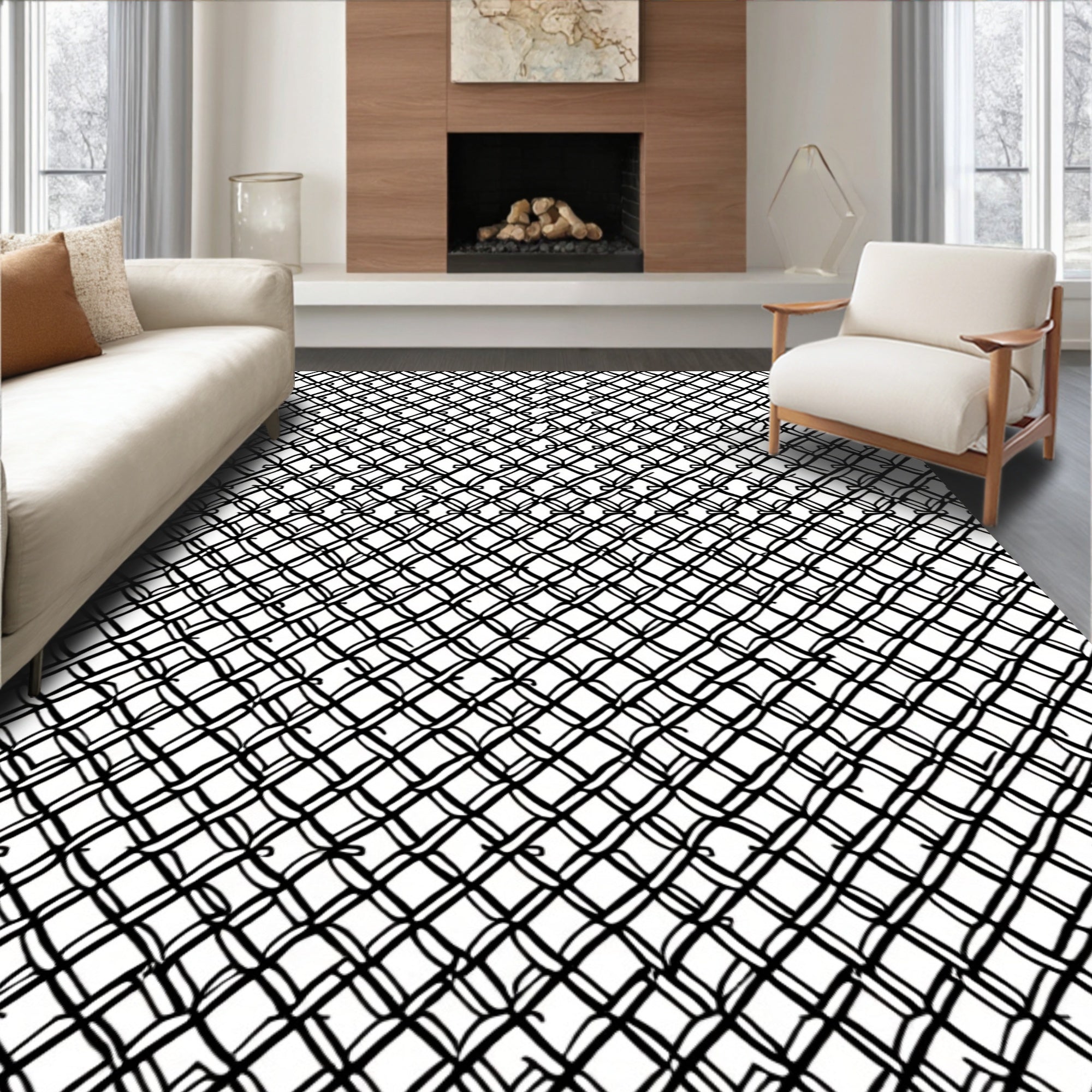 Interlocking Diamond Pattern Rug