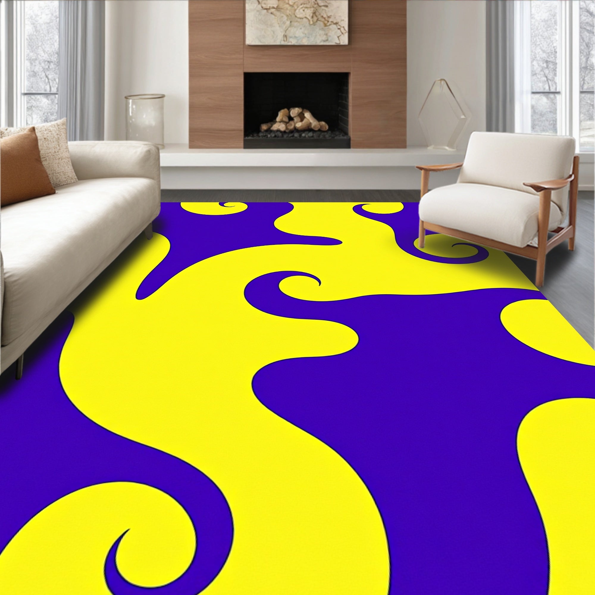 Vibrant Swirls Pattern Rug