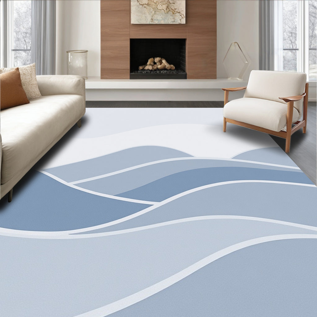 Curving Waves Pattern Design Rug