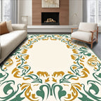 Nature Inspired Floral Scroll Design Rug