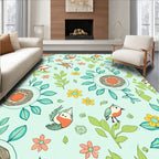 Whimsical Spring Birds Nests Rug