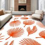 Tropical Palm Leaf Abstract Pattern Rug