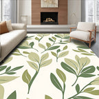 Green Leafy Botanical Pattern Rug