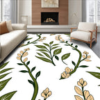 Botanical Sketch And Vine Design Rug