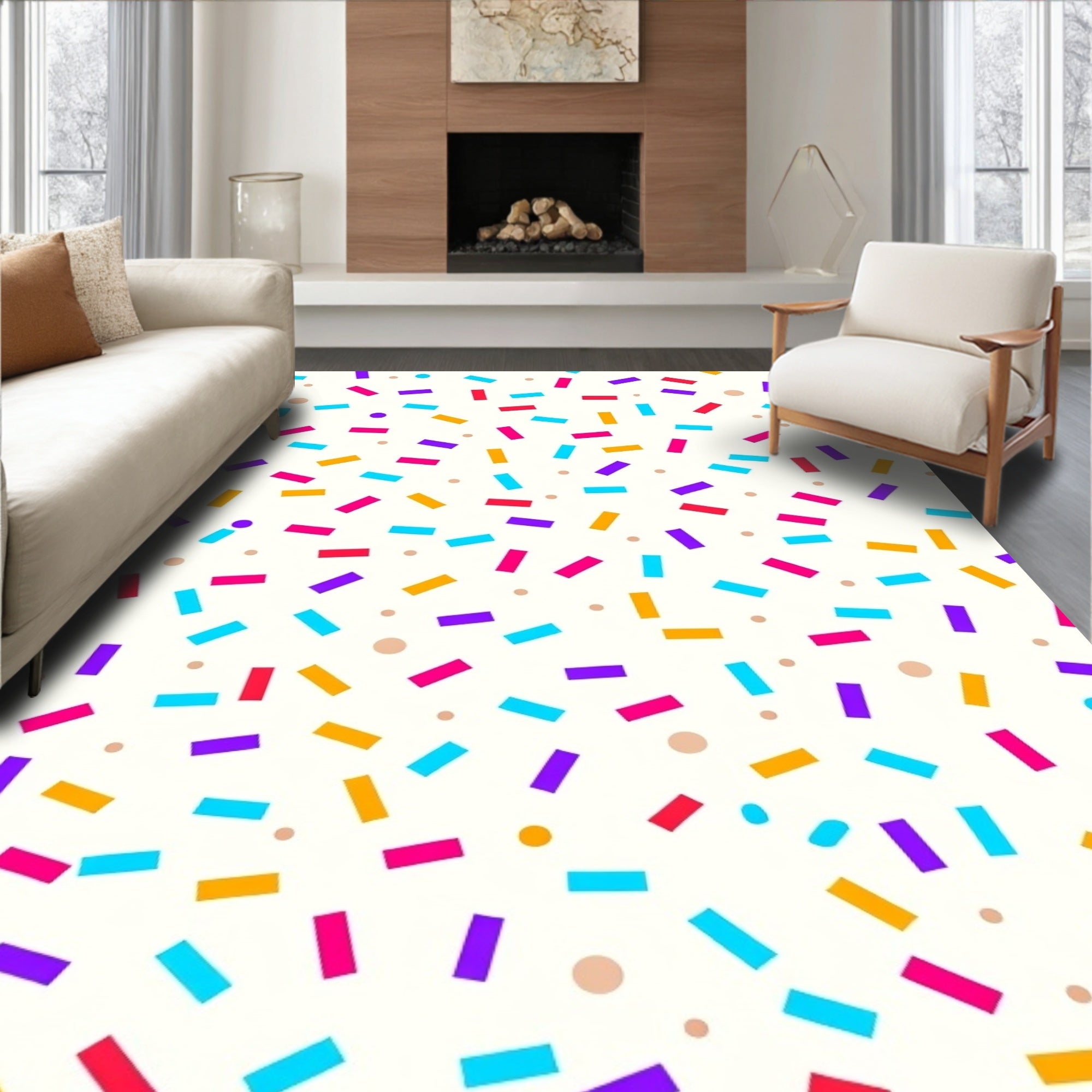 Colorful Sprinkle Pattern Design Rug