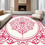 Ornate Red Floral Medallion Design Rug