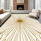 Golden Sunburst Geometric Design Rug