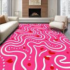 Whimsical Heart Waves Pattern Rug