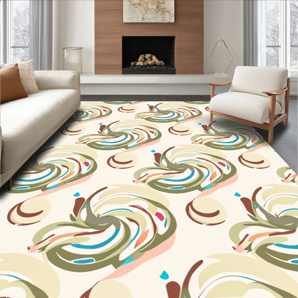 Abstract Swirl Pattern With Colors Rug