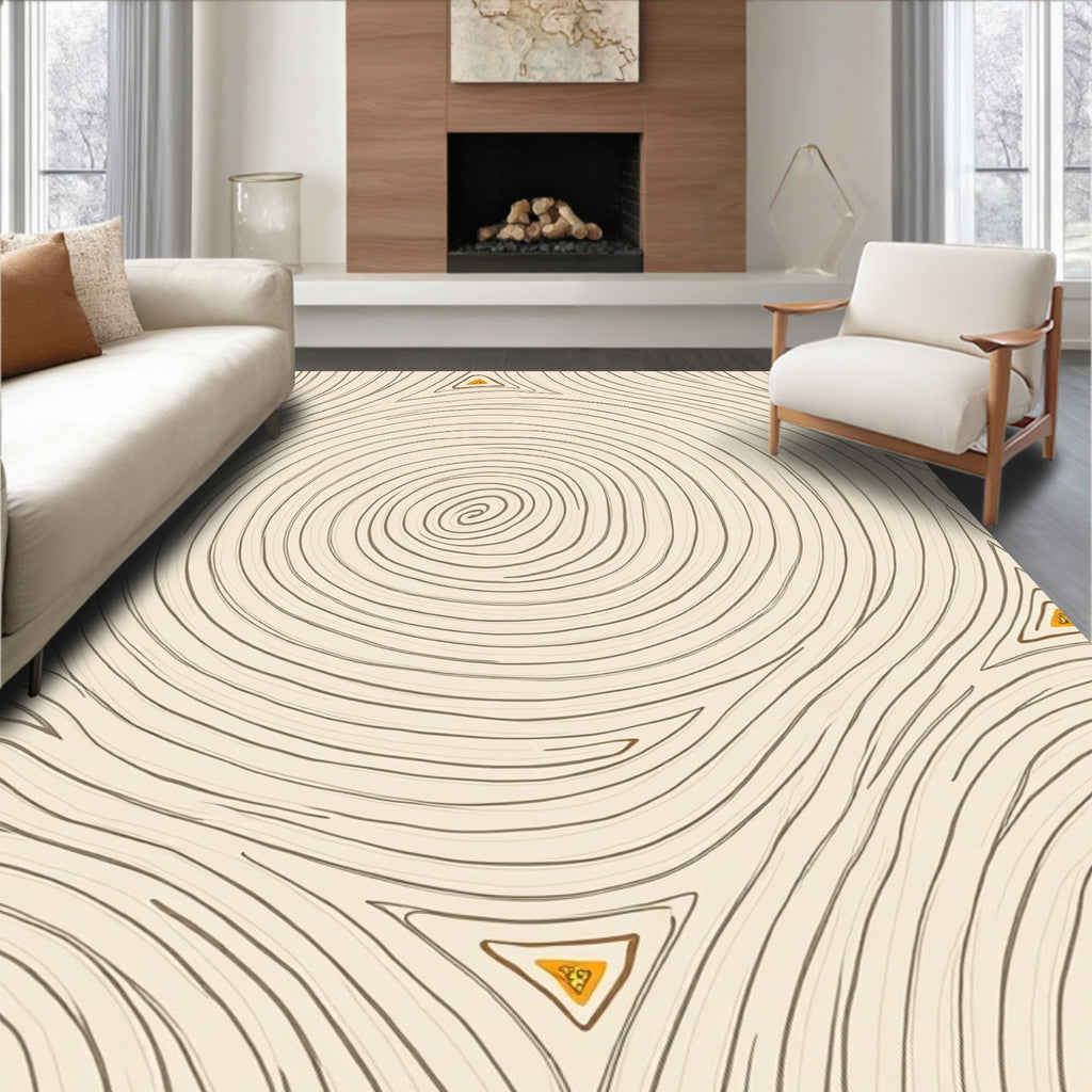 Wood Grain Abstract Geometric Design Rug