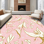 Botanical Floral Gold Outline Rug