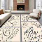 Abstract Organic Line Art Design Rug