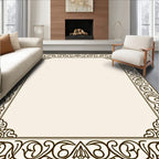 Elegant Scrollwork Botanical Edge Design Rug