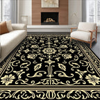 Elegant Floral Scrollwork Pattern Rug