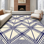 Geometric Lines Intersecting Squares Pattern Rug
