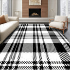Bold Plaid Geometric Pattern Rug