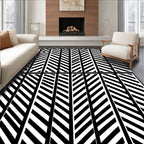 Modern Diagonal Striped Geometric Pattern Rug