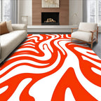 Swirling Orange Abstract Pattern Rug