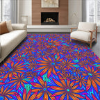 Vibrant Floral Psychedelic Pattern Rug