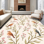 Whimsical Birds And Blossoms Pattern Rug