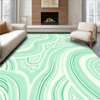Aqua Swirls Organic Pattern Rug