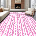 Pink Vertical Textured Stripes Rug