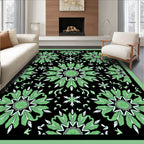 Mint Green Floral Mandala Statement Rug