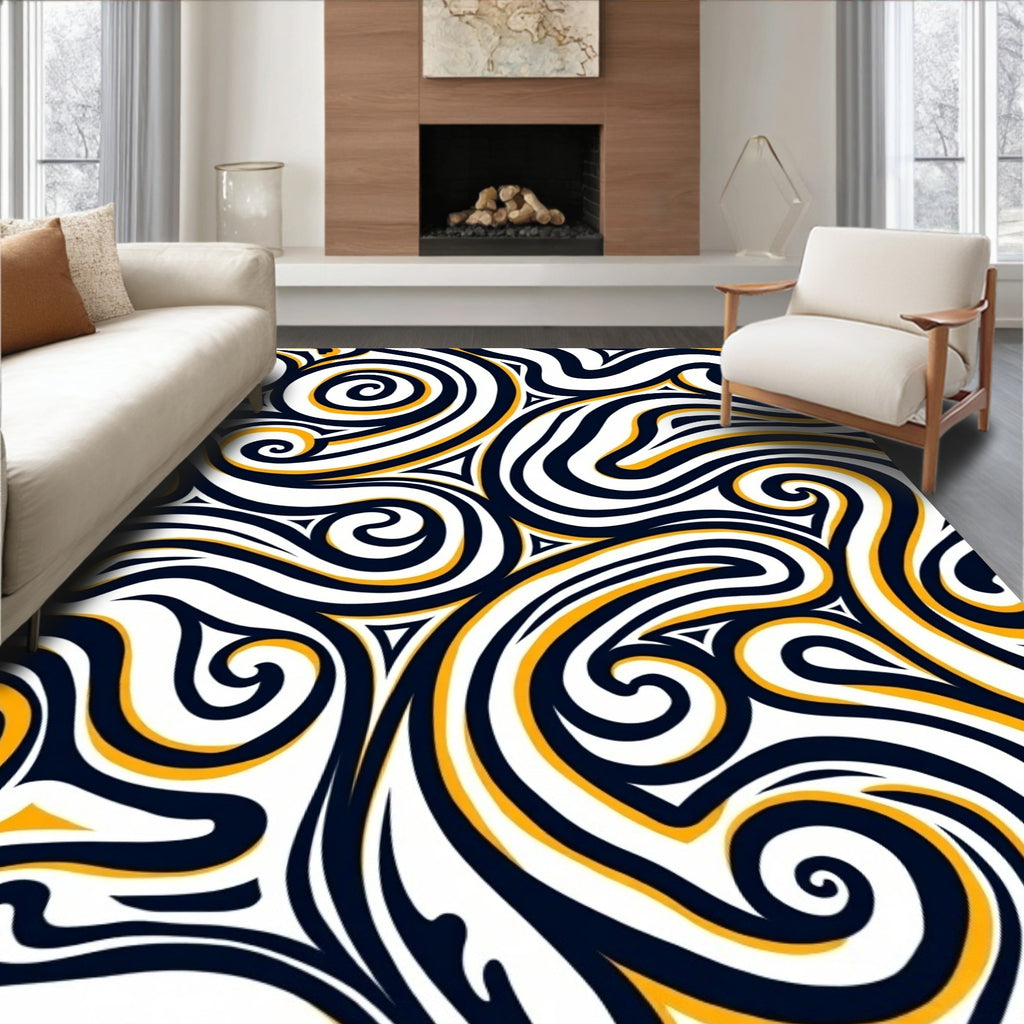 Abstract Swirls Dynamic Pattern Rug