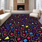 Vibrant Geometric Collage Design Rug