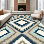Navajo Inspired Diamond Pattern Art Rug