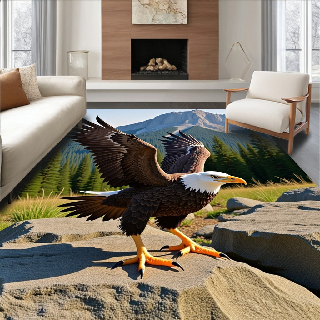 Majestic Eagle In Nature Design Rug