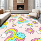 Whimsical Rainbows and Sunbursts Pattern Rug