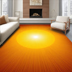 Radiant Sunburst Warm Orange Rug